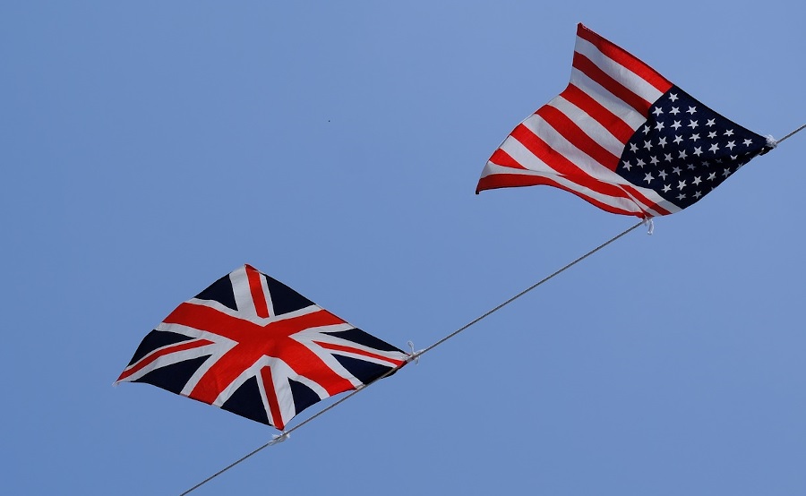 UK and USA flags