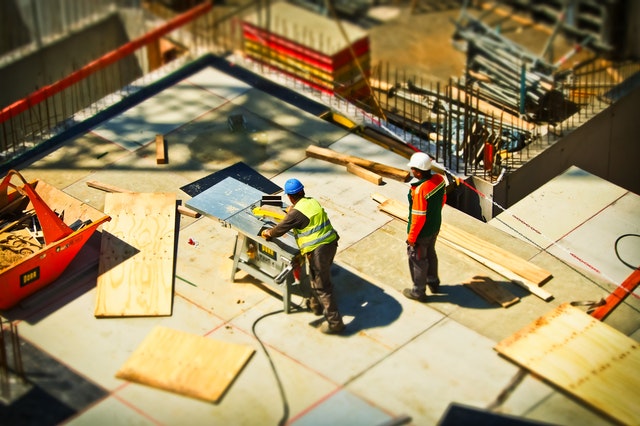 Construction workers on site